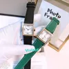 26mm Wide Fashion Lady Square Watch Genuine Leather Famous Brand Logo WristWatch Women 36912 Number Dial Zircon Clock