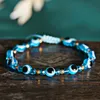 Moda Multicolor Cristal Grânulos Azul Mau Bracelete Para As Mulheres Casal Lucky Jóias Handmade Trança Corda Gift Ajustável 2022