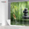 Zen Silenzioso Acqua Che Scorre Ghiaia Tenda Della Doccia Poliestere Impermeabile Complementi Arredo Casa Tenda Con Gancio Lavabile 200*180 cm 210402