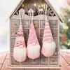 Boże Narodzenie dzianiny z dzianiny lalki ornament długi broda pluszowy gnome lalki xmas drzewo wiszące wisiorki nowy rok party dekoracje wakacje przez morze t9i001669