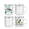 350ml Sublimation Blank Enamel Mug Stainless Steel Metal Camping Milk Cup Personalized Travel Coffee Mugs