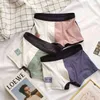 3 pezzi Mutandine da uomo Boxer Shorts Vita media Uomo Intimo Boxer Cotone Traspirante Morbido Splicing Bicolore Mutande 2020 Nuovo H1214