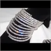 Armbanden drop levering 2021 Bangles 12 rijen spiraalfeest sier goud vergulde strass bangle bovenarm armband manchet bruids sieraden a