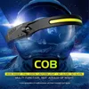 Headlamps 50000LM Kraftfull rörelse sensor COB LED USB Uppladdningsbar strålkastare Inbyggd batterihuvudlampa Vattentät ljus