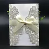 20 stks / partij Glitter Papier Bruiloft Uitnodigingen Zilveren Gouden Laser Gesneden Uitnodiging Kaart met Lege Binnen Universele Kaarten Groet