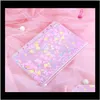 Other Desk Accessories Supplies Office School Business & Industrial Drop Delivery 2021 A6 Pvc Notebook Pocket With Holes Glitter Plastic Bind