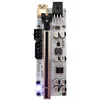 Carte de jonction PCIe de PCIe blanche de Ver 010x avec 6 lampes flash de 6 LED 8 CAPACITORS 009S 010S plus PCI-E 1x à 16x Extender GPU Risers