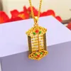 Färgglada Abacus Pendant Chain Halsband 18K Gul Guld Fylld Unik Stil Pretty Women Girl Smycken Present