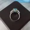 Anel oval azul paraíba turmalina anéis de promessa prata esterlina 10ct joias com pedras preciosas323T2589918