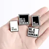 Broche con letras BE A NICE HUMAN KIND, alfileres cuadrados esmaltados, Pin de solapa, joyería de anuncio para hombres y mujeres adolescentes, regalo de Navidad ZWL780