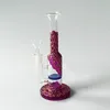 Coloré 9 pouces Type droit Bangs en verre Heady 14mm Joint femelle Narguilés 3mm d'épaisseur OD 20mm Conduites d'eau Honeycomb Perc Oil Dab Rigs avec bol WP533