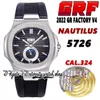 2022 GRF V4 5726 Cal.324SC A324 Automatic Mens Watch Annual Calendar Moon Phase Gray Textured Dial Stainless Steel Case Rubber Strap Super version eternity Watches