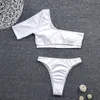 2021 뉴 비키니 스 솔리드 불규칙한 여성 수영복 한 숄더 숄더백 여성 수영복 높은 허리 수영복 여성 Biquinis X0522