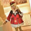 Anime Game Genshin Impact Klee Cosplay Costume Ryggsäck Wig Shoes Outfit Lolita Dress Women Halloween Party Costume Y0903