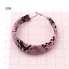 Big Pu Snake Skin Pattern Hoop Earrings for Womens Fake Leather Circle Statement Earings Women Jewelry