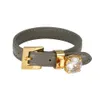 Leather Bangle Bracelet for Woman Man Cz Adjustable Bracelet Watch Belt Wristband Luxury Brand Female Male Sport Jewellery Gift Q0717