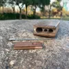 LeafMan Wood Dogout Case 102 mm Handgemaakte houten Dugout met keramische One Hitter Metalen Cleaning Tool Tabak Smoking Pijpen Groothandel