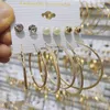 Boucles d'oreilles en alliage de perles européennes et américaines, ensemble de lustre, vente en gros, 6 paires de boucles d'oreilles combinées en cercle géométrique, bijoux de fête pour maman