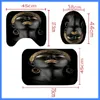 Douche gordijnen Afrikaans zwart meisje vrouwen met gouden lippen voor badkamer 3D -print waterdichte woondecoratie