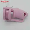 NXY Cockrings Happygo, Male Pink Silicone Chastity Device Cock Cages with 3 Penis Ring CB3000 Adult Sex Toys M800-PNK 1124