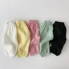 Été enfant en bas âge bébé nouveau lâche mode cheville-longueur pantalon garçon et fille pantalons de survêtement solide coton moustique pantalon 210413