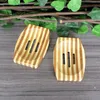 stripe Natural Bamboo Wooden Soap Dish Tray Holder Storage Rack Plate Box Container for Bath Shower Bathroom