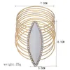 Lzhlq Geometric Circle Multilayer Wire Bangle Trendy Maxi Resin Cuff Bracelet for Women 2020 Fashion Jewelry Accessories Q0719