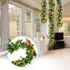 Decorative Flowers & Wreaths Sunflower Wreath Artificial Simulation Leaf Plastic Home Decoration Wall Bee Festival Gift Decor