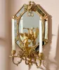 Miroirs Style Baroque Cuivre Déesse Statue Décor Miroir Suspendu Avec Bougeoir Ornements Maison Décoration Murale Accessoires