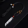 Anhänger Halsketten FYSL Handgemachte Webart Stiftform Bergkristall Seil Kette Halskette Für Jubiläumsgeschenk Schmuck