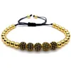 Braccialetti con ciondoli 8mm Disco Ball Bracciale Uomo 2021 Classic Luxury Gold Color Intrecciato Macrame Rope Bead per regalo gioielli donna