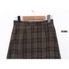 Plus Size Harajuku Mini Skirt Korean short Women Zipper High Waist School Girl Plaid vintage Autumn 210423