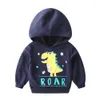 Mudkingdom pojkar dinosaur hoodies bomull tecknad mönster långärmad höst mode barn toppar pojke kläder 210615