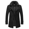 Men's Wool Men's & Blends Coat Of Mixtures Mainly For Autumn And Winter Solid Colour Resistant To Cold Double Collar Casual Man's