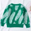 Spring Autumn Baby Boys Girls Knitted Sweaters Leaf Pattern Kids Clothing Sweater 210429