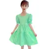 Girl Dresses Solid Color Party Dress Summer Children Casual Style Kids Costume 6 8 10 12 14 210528