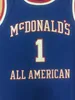 Tracy McGrady＃1 Dolphins McDonald All American Basketball Jersey Top Quality Stitched Embridery任意の番号と名前