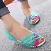 Jelly Shoes Sandali da donna Comodi piatti da donna Candy Rainbow Beach