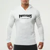 Fitness homens moda sportswear com capuz t-shirt homens manga comprida bodybuilding camiseta homem gym basculador sapates treino tshirt 210421