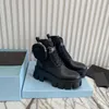 2021 Women ROIS Martin Boots Mithitive Boots Combat Boots Nylon Pouch متصلة بالكاحل مع حزام الكاحلين أعلى جودة أحذية جلدية أسود غير لامع