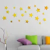 Muurstickers 20 stks / set Acryl Reflecterende Spiegel Sticker Star Art DIY Poster voor Huishoudelijke Woonkamer Slaapkamer Decor