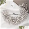 Autres bijoux Autres Forseven Corée Mode Sier Couleur Brillant Cristal Bandeaux Bandes De Cheveux Femmes Filles Mariée Noiva Mariage Voile Décoratif Je