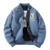 Winter Bomber Jacket Men Mode Pilot Rocket Print Baseball Coat Casual Youth Streetwear Ytterkläder Mens Kläder 211110
