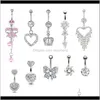 Navel & Bell Button Rings Body Jewelry Drop Delivery 2021 Mcs10-003 Mix 10 Styles For 20 Pcs Belly Ring Seastar Hand 14Ga 11 Length 5 Mm Ball