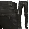 Męskie spodnie skórzane spodnie Mężczyznę Motocykl Czarne męskie moda pu jazda wodoodporna motocyklowa motocyklowa ulica plus size1