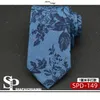 Галстуки -галстуки хлопок для мужчин 7 см. Цветочное перхоеное точка -голубая галстук Свадьба Свадебная вечеринка Случайная печатная галстука.
