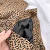 Wiosna Lato Długa Spódnica Kobiety Koreański Styl Vintage Leopard Drukuj Wysoka Talia Estetyczna Midi Kobieta 210421