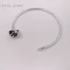 1pcs Drop Shipping jewelry 925 sterling Silver Clasp Bracelets Women Snake Chain Charm Beads sets for pandora with logo ale Bangle Children birthday Gift 590728