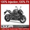 Corpo stampo ad iniezione per KAWASAKI NINJA Z 1000 R Z-1000 10 11 12 13 anni Carrozzeria 15No.53 Z-1000R Z1000 2010 2011 2012 2013 Z1000R 2010-2013 Kit carenatura OEM nero opaco