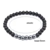 6mm 8mm 2 pièces/ensemble brins de pierre naturelle bracelets porte-bonheur pour hommes sport perlé mode fête décor bijoux